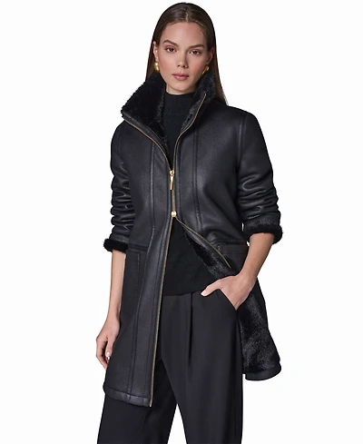 Donna Karan New York Women's Faux Shearling Coat
