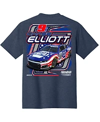 Classic Ink Men's Heather Navy Chase Elliott Napa Patriotic Car T-Shirt