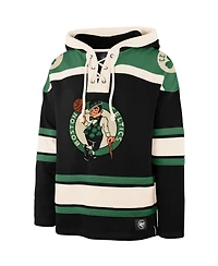 '47 Brand Men's Black Boston Celtics Logo Superior Lacer Hoodie