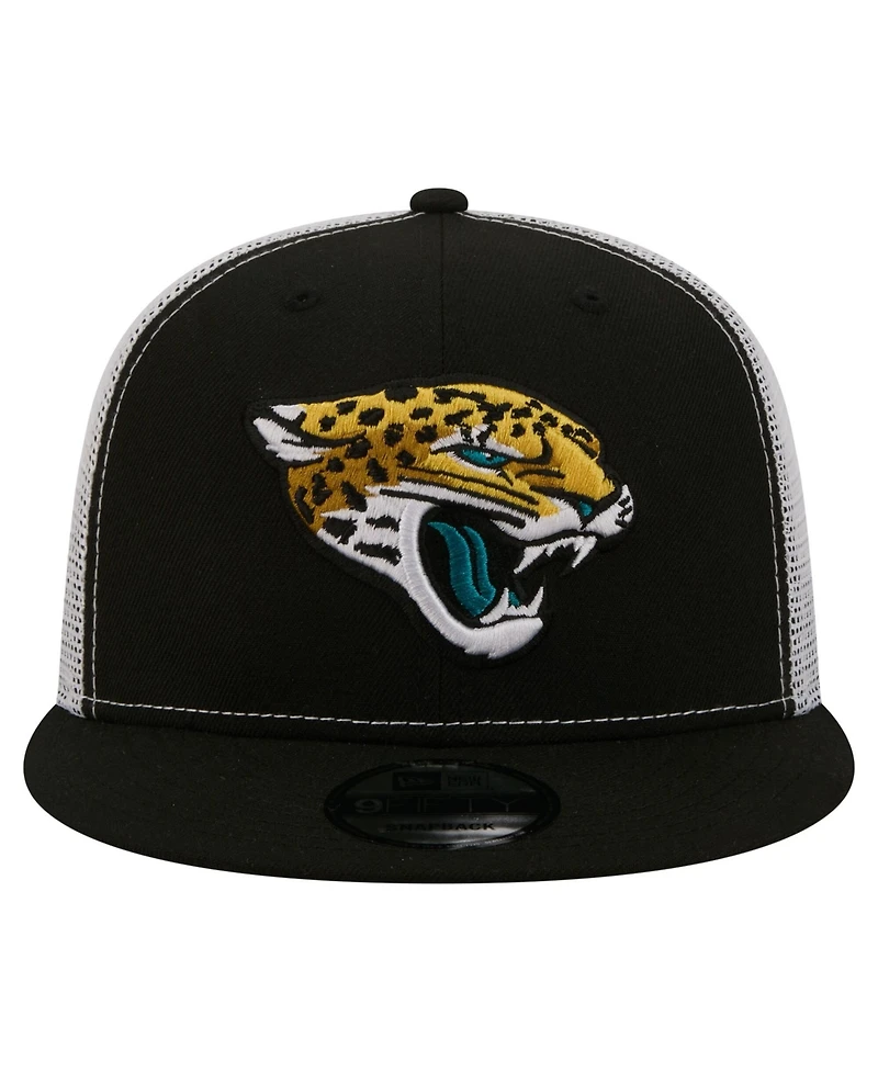 New Era Men's Black Jacksonville Jaguars Core Team 9FIFTY Trucker Snapback Hat