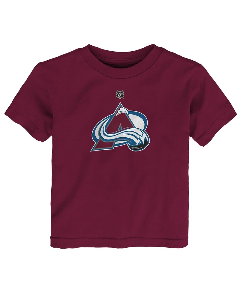 Outerstuff Baby Boys and Girls Burgundy Colorado Avalanche Primary Logo T-Shirt