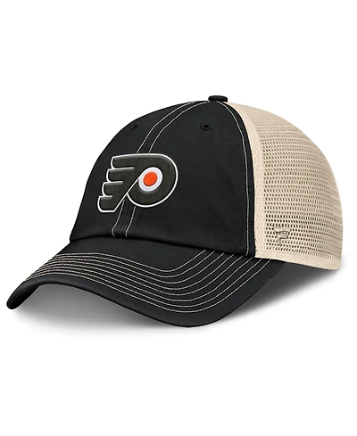 Fanatics Men's Black/Natural Philadelphia Flyers Rival Trucker Adjustable Hat