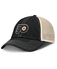 Fanatics Men's Black/Natural Philadelphia Flyers Rival Trucker Adjustable Hat