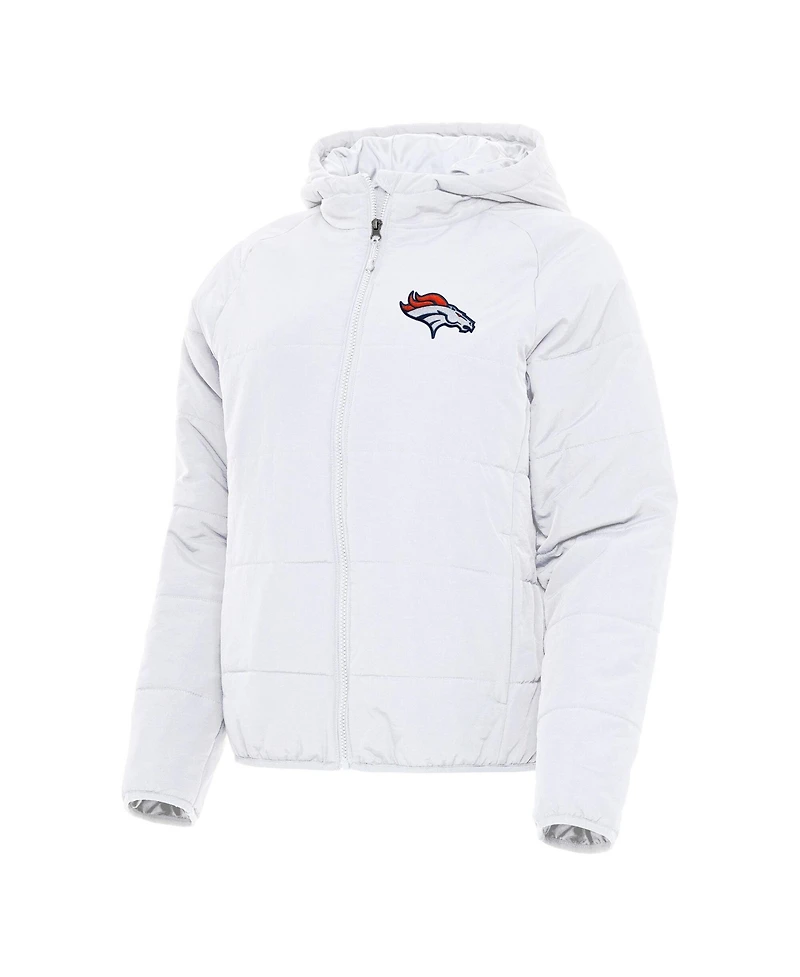 Antigua Women's White Denver Broncos Universe Full-Zip Hoodie Jacket