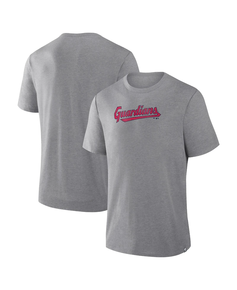 Fanatics Men's Heather Gray Cleveland Guardians Play Tribute Tri-Blend T-Shirt