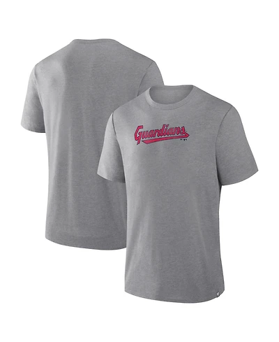Fanatics Men's Heather Gray Cleveland Guardians Play Tribute Tri-Blend T-Shirt