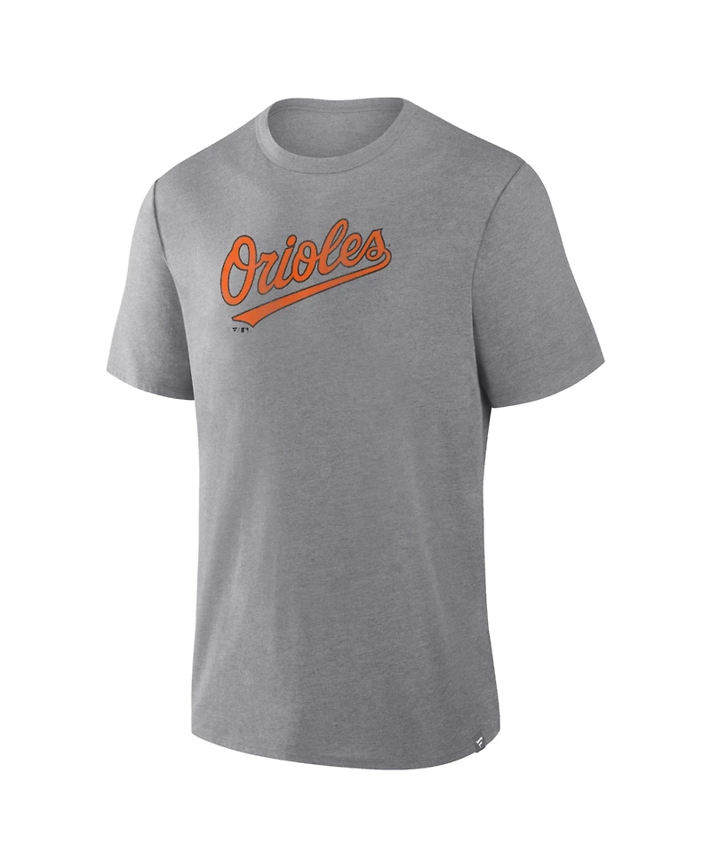 Fanatics Men's Heather Gray Baltimore Orioles Play Tribute Tri-Blend T-Shirt