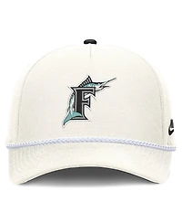 Nike Men's Cream Florida Marlins Cooperstown Collection Rise Adjustable Hat