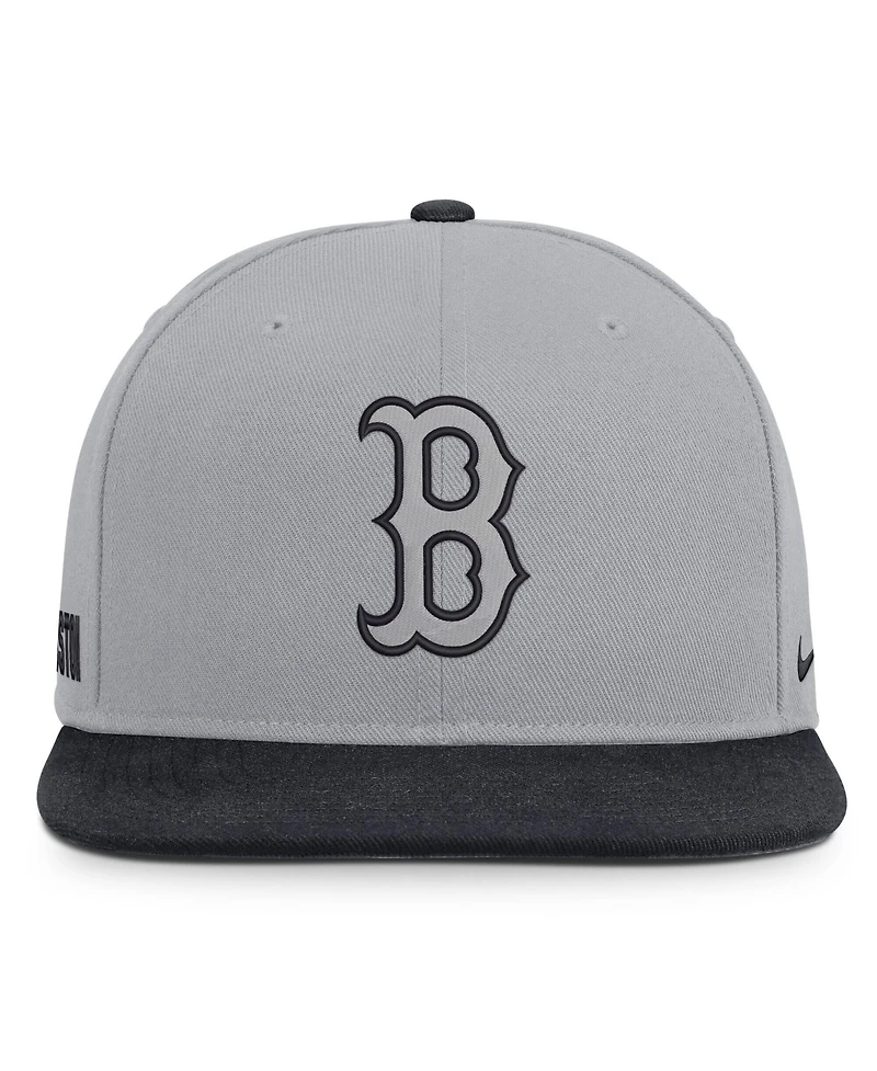 Nike Men's Gray/Navy Boston Red Sox Primetime Pro Dri-fit Snapback Hat