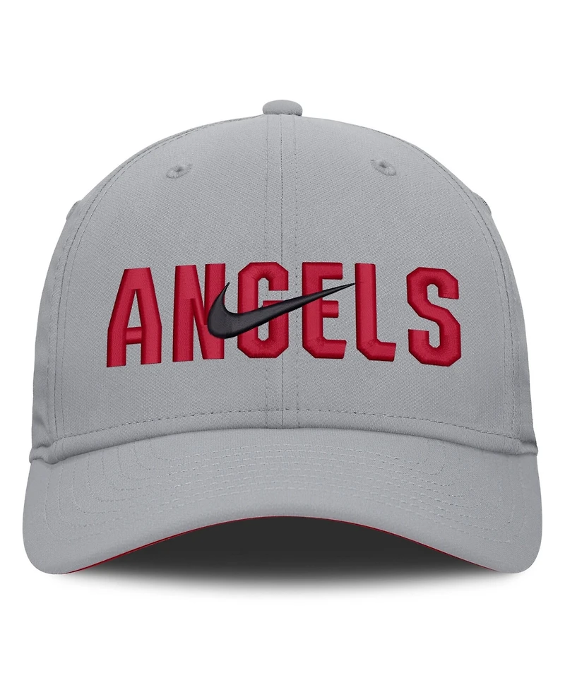 Nike Men's Gray Los Angeles Angels Primetime Rise Dri-fit Flex Hat