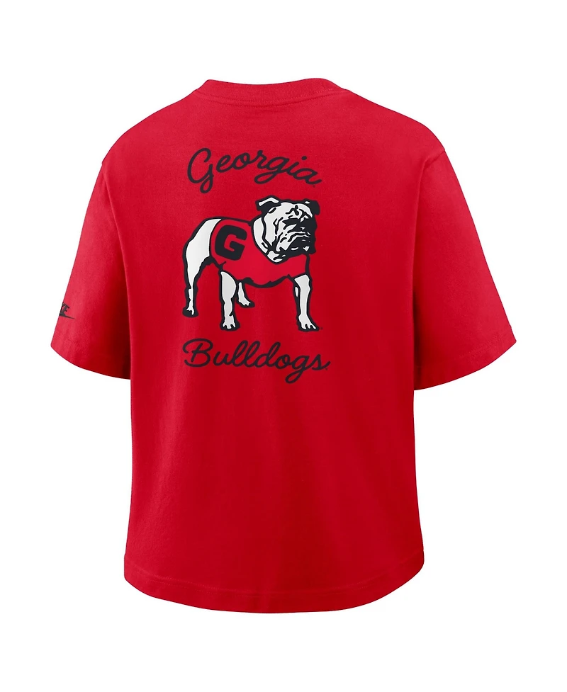 Nike Women's Red Georgia Bulldogs Legacy Pocket Boxy T-Shirt