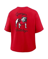Nike Women's Red Georgia Bulldogs Legacy Pocket Boxy T-Shirt