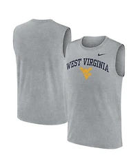 Nike Men's Heather Gray West Virginia Mountaineers Primetime Legend Arch Dri-fit Muscle Tank Top