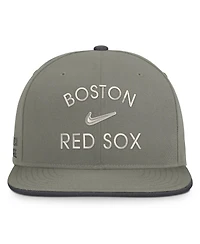 Nike Men's Olive Boston Red Sox Pro Dri-fit Snapback Hat