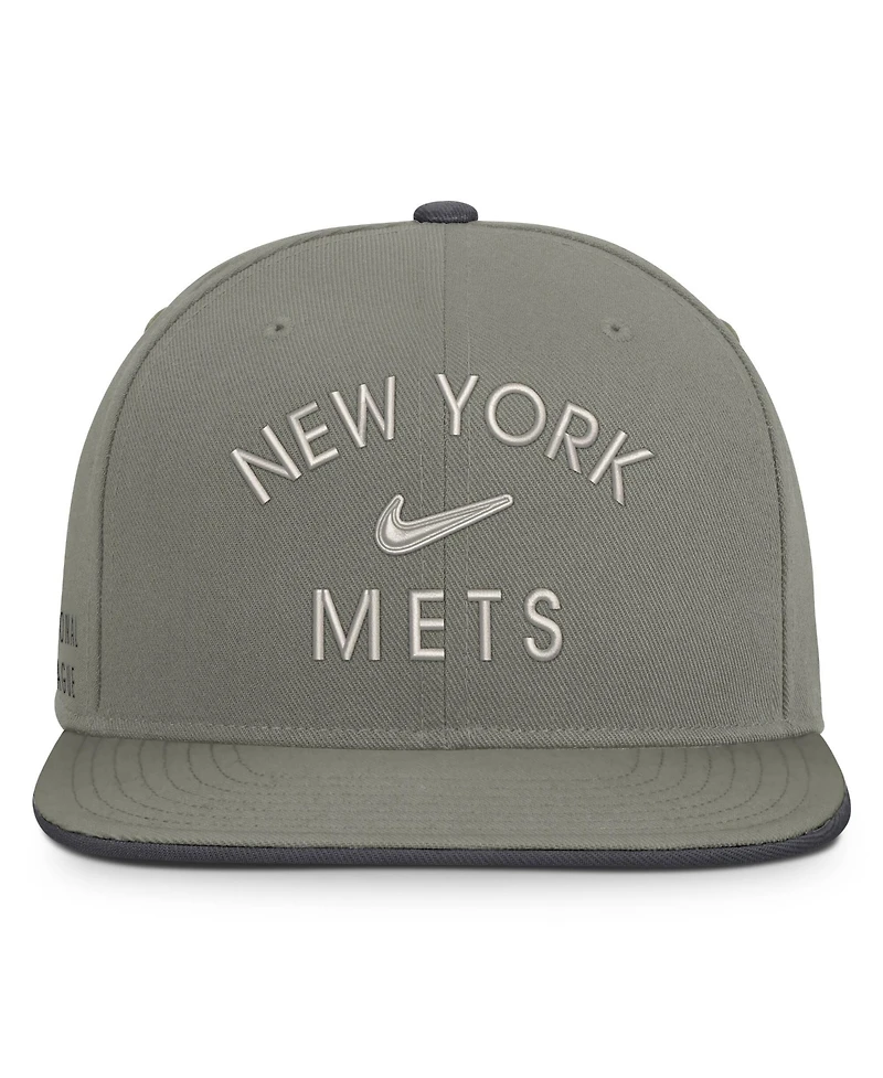 Nike Men's Olive New York Mets Pro Dri-fit Snapback Hat