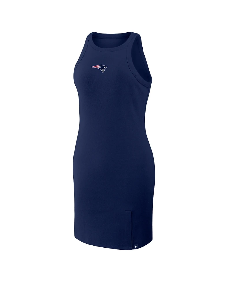 Fanatics Women's Navy New England Patriots Push Beyond Tri-Blend Ribbed Sleeveless Dress