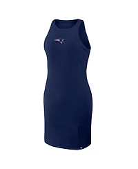 Fanatics Women's Navy New England Patriots Push Beyond Tri-Blend Ribbed Sleeveless Dress