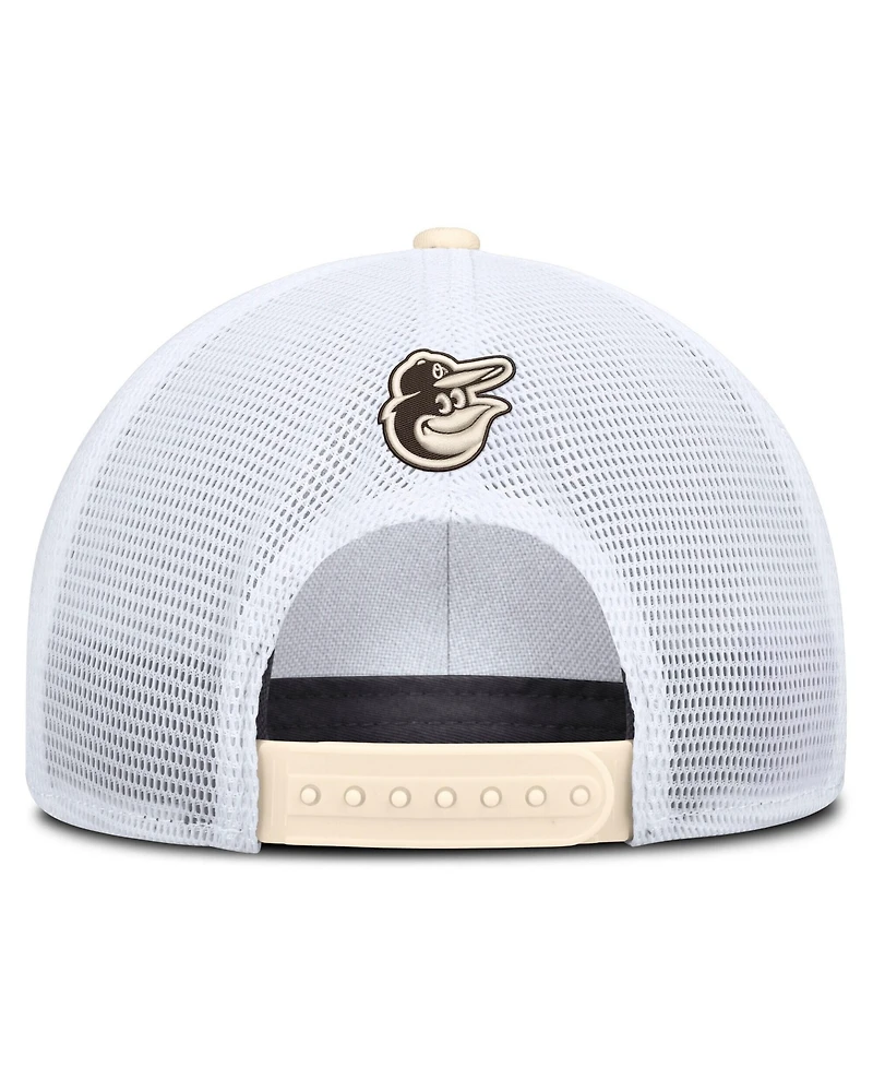 Nike Men's Natural/White Baltimore Orioles Rise Dri-fit Trucker Adjustable Hat