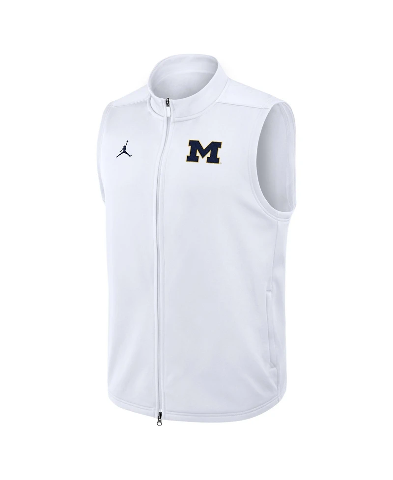Jordan Men's White Michigan Wolverines Primetime Victory Therma-fit Full-Zip Vest