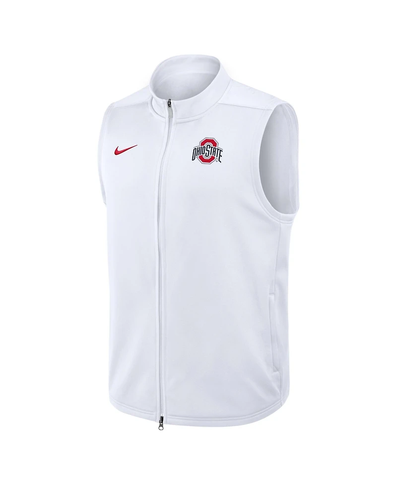 Nike Men's White Ohio State Buckeyes Primetime Victory Therma-fit Full-Zip Vest