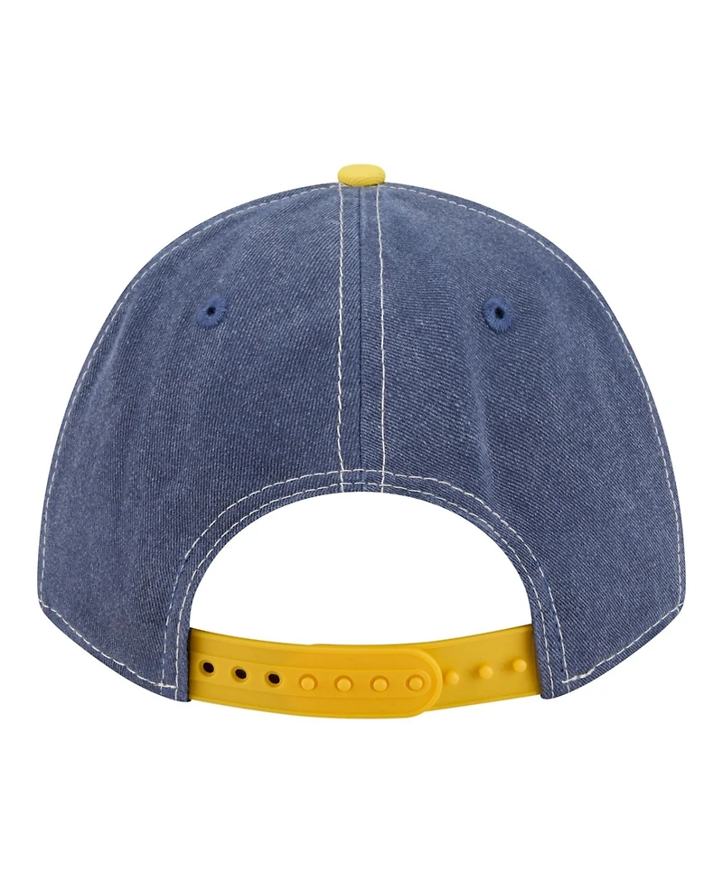 New Era Men's Navy/Gold Milwaukee Brewers Felt M-Crown 9FORTY Adjustable Hat
