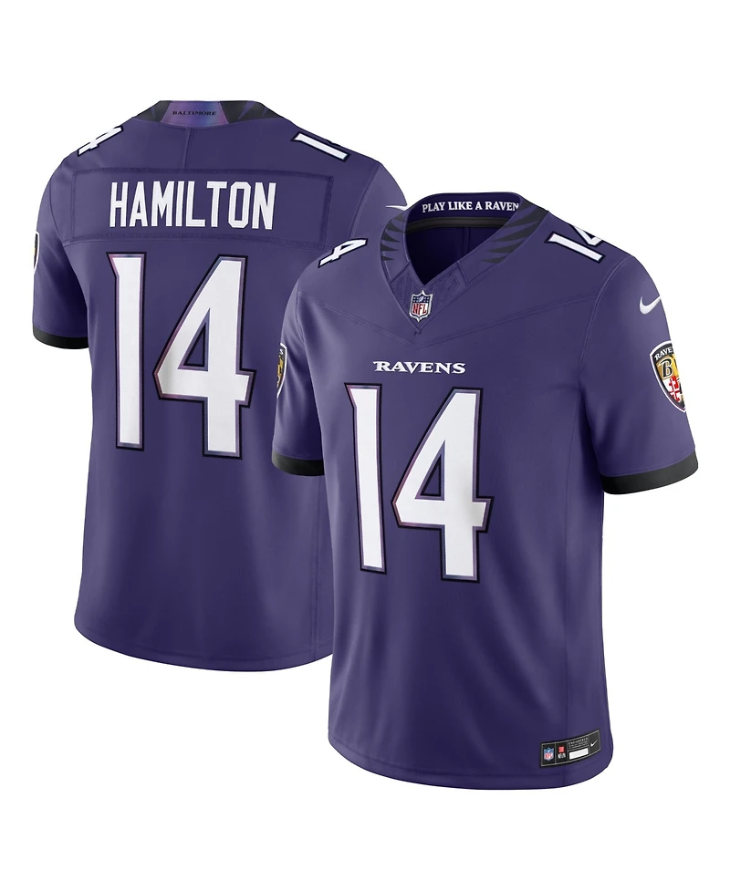 Nike Men's Kyle Hamilton Purple Baltimore Ravens Team Vapor F.u.s.e. Stitched Limited Jersey