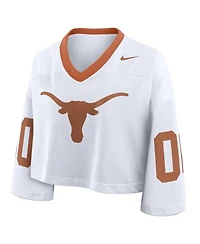 Nike Women's White Texas Longhorns Oversized Logo Cropped Fashion Jersey