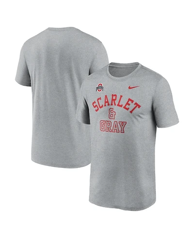 Nike Men's Gray Ohio State Buckeyes Primetime Arch Mantra Legend Dri-fit T-Shirt
