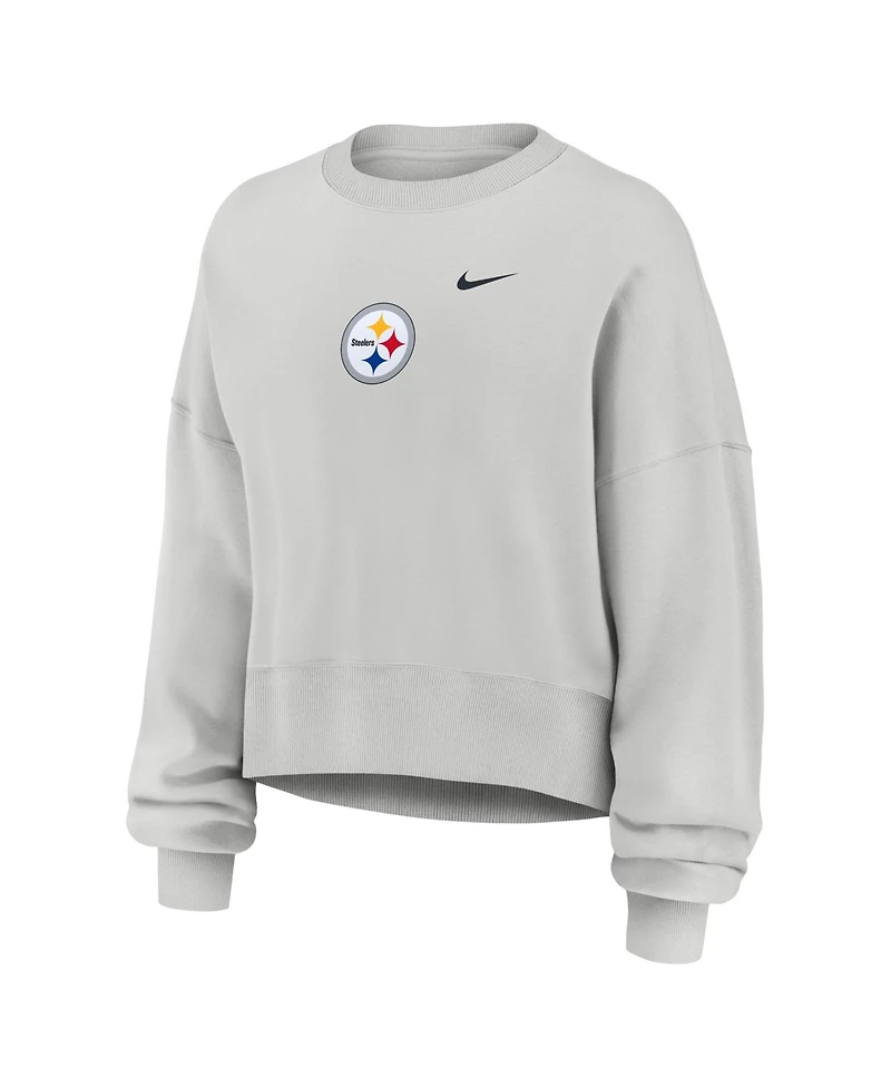 Nike Women's Gray Pittsburgh Steelers Oversized Primetime Phoenix Fleece Sweatshirt