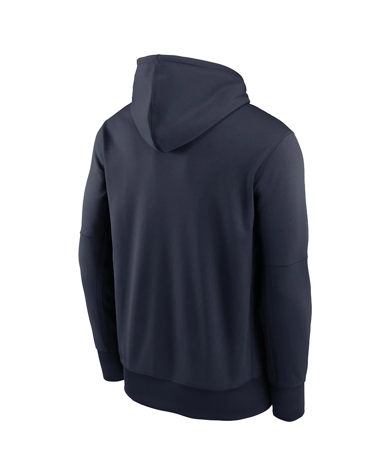 Nike Men's Navy New England Patriots Toss Sweep Therma-fit Hoodie