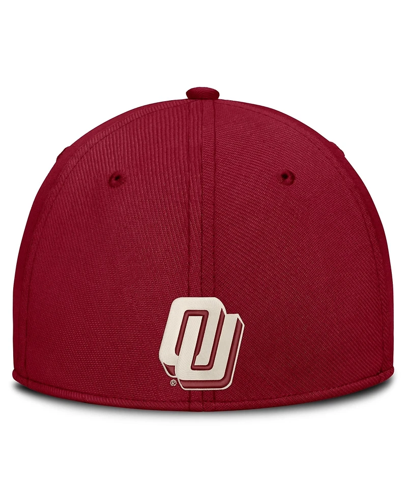 Nike Men's Natural/Crimson Oklahoma Sooners Legacy Swooshflex Dri-fit Hat