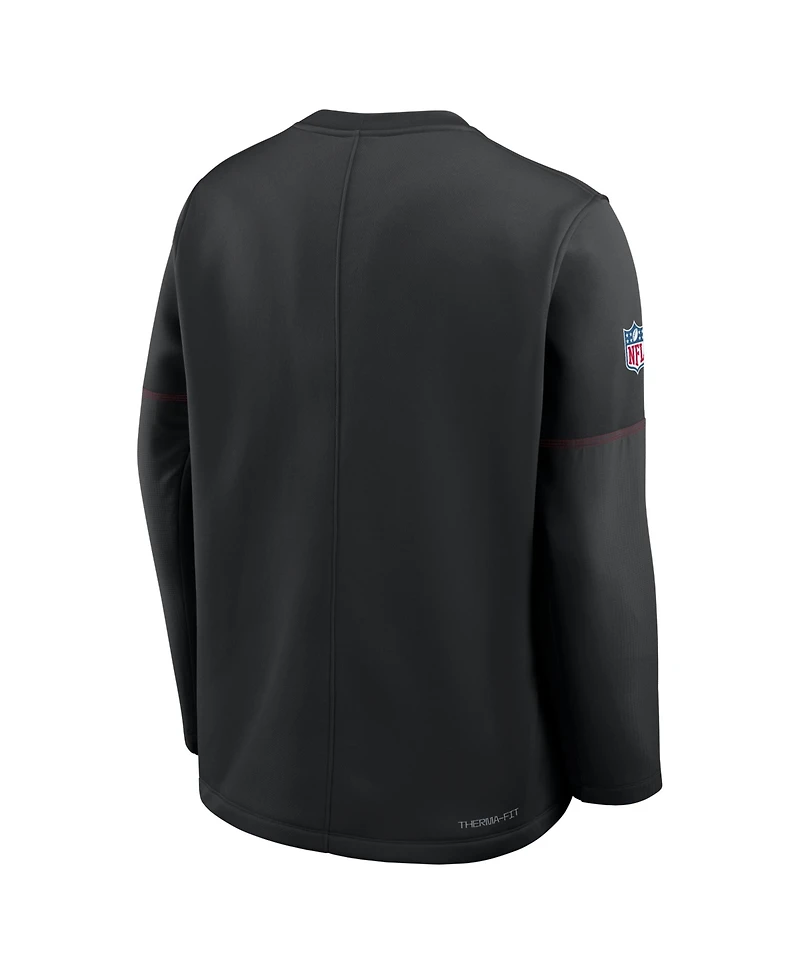 Nike Men's Black San Francisco 49ers Sideline Coaches Team Present Midweight Therma-fit Sweatshirt