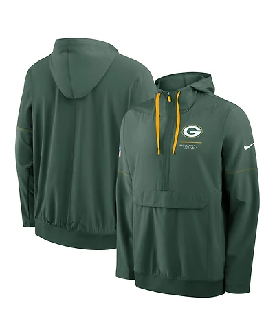 Nike Men's Green Bay Packers Sideline Logo Glory Anorak Half-Zip Hoodie