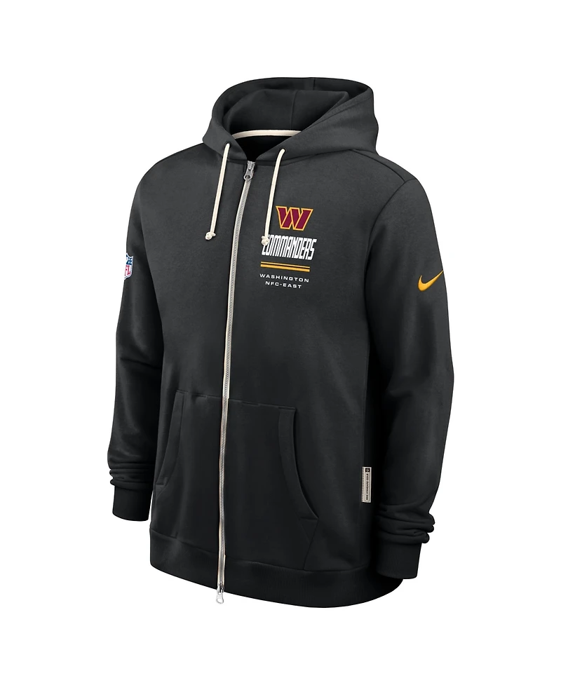 Nike Men's Black Washington Commanders Sideline Standard Issue Quarterback Scramble Dri-fit Full-Zip Hoodie