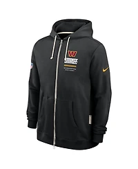 Nike Men's Black Washington Commanders Sideline Standard Issue Quarterback Scramble Dri-fit Full-Zip Hoodie