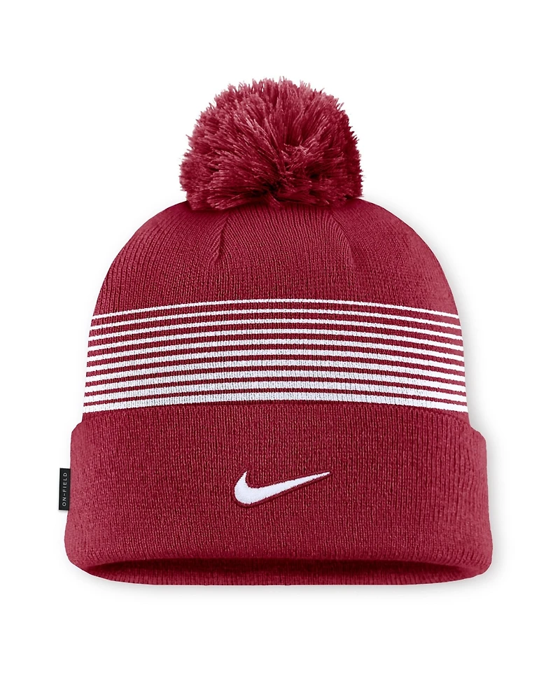 Nike Men's and Women's Crimson Alabama Crimson Tide 2026 On-Field Cuffed Knit Pom Hat
