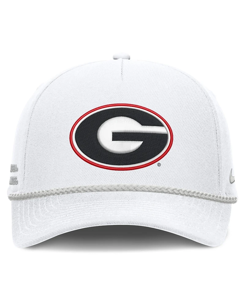 Nike Men's and Women's White Georgia Bulldogs Rope Rise Adjustable Hat