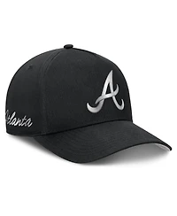 Nike Men's Black Atlanta Braves Rise Dri-fit A-Frame Adjustable Hat