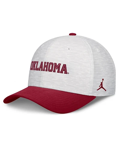 Jordan Men's and Women's White/Crimson Oklahoma Sooners Primetime Rise Adjustable Hat
