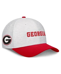 Nike Men's and Women's White/Red Georgia Bulldogs Primetime Rise Adjustable Hat
