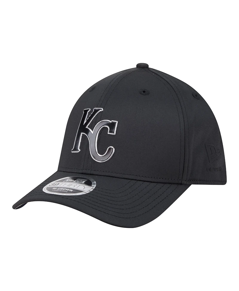 New Era Men's Black Kansas City Royals Metallic 39THIRTY M-Crown Flex Hat
