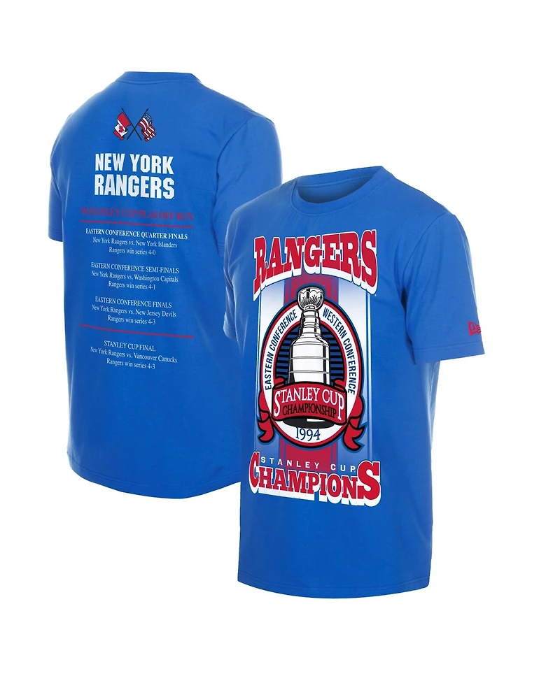 New Era Men's Blue York Rangers Stanley Cup Trophy Graphic T-Shirt