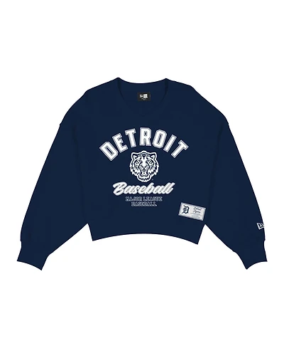 New Era Women's Navy Detroit Tigers City Connect V-Neck Sweatshirt