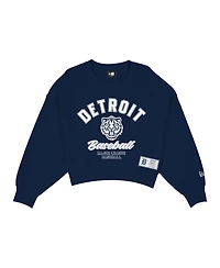 New Era Women's Navy Detroit Tigers City Connect V-Neck Sweatshirt