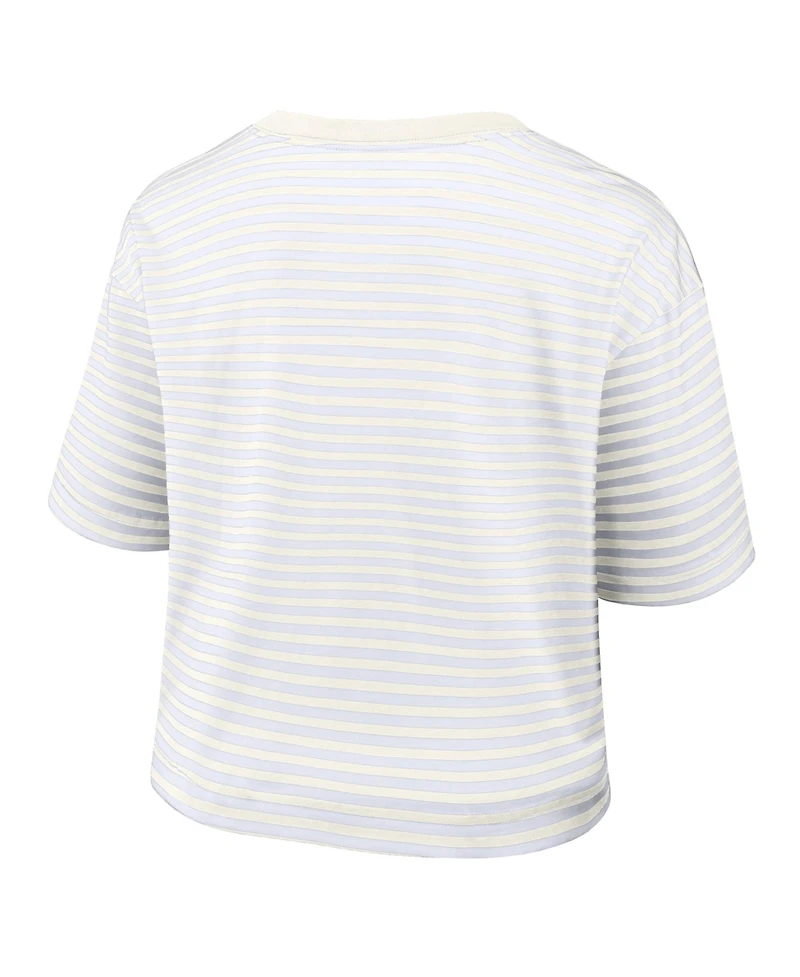 Nike Women's Yellow/Cream Philadelphia Eagles Striped Cropped T-Shirt