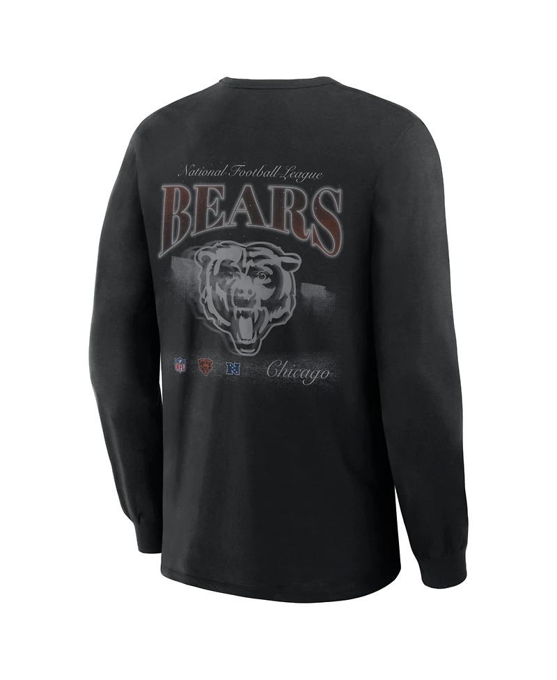 Fanatics Men's Black Chicago Bears Midnight Falls Long Sleeve T-Shirt