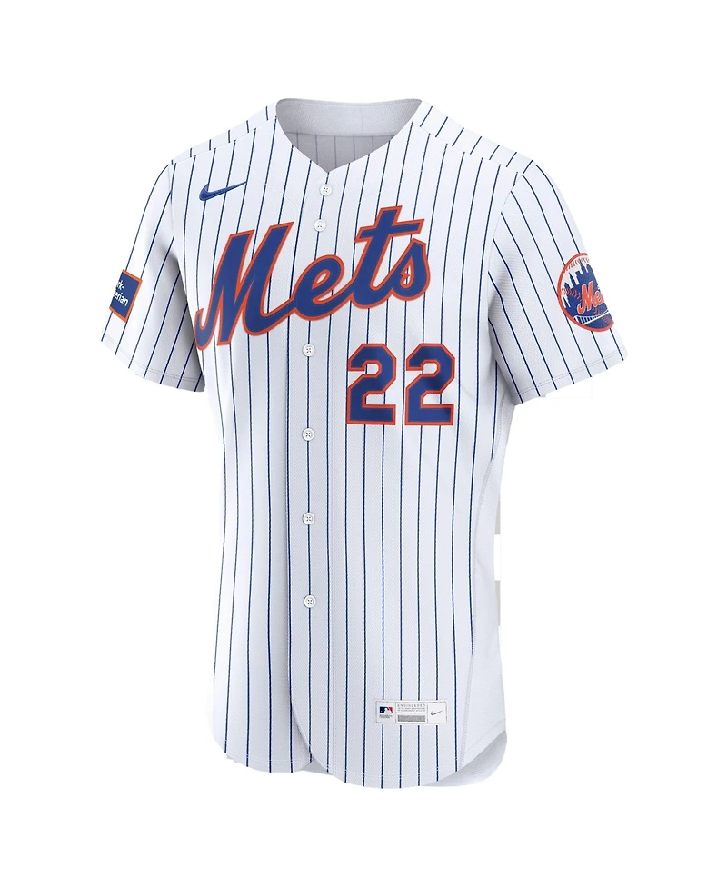 Nike Men's Juan Soto White New York Mets Home Authentic Sponsor Patch Jersey
