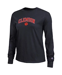 Champion Women's Black Clemson Tigers Arch Over Logo Long Sleeve T-Shirt