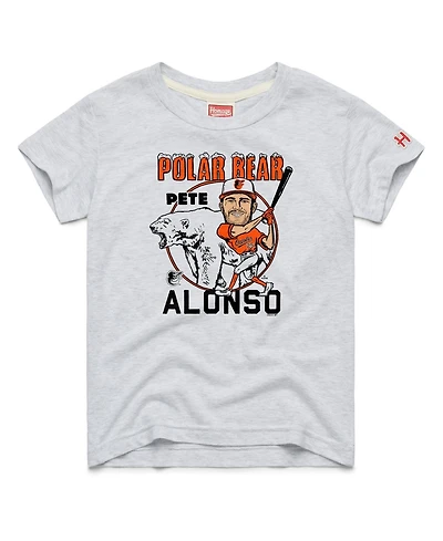 Homage Big Boys and Girls Pete Alonso Ash Baltimore Orioles Caricature Tri-Blend T-Shirt