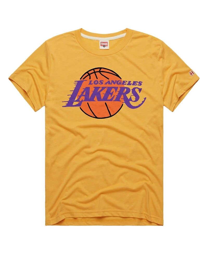Homage Men's and Women's Gold Los Angeles Lakers Logo Tri-Blend T-Shirt